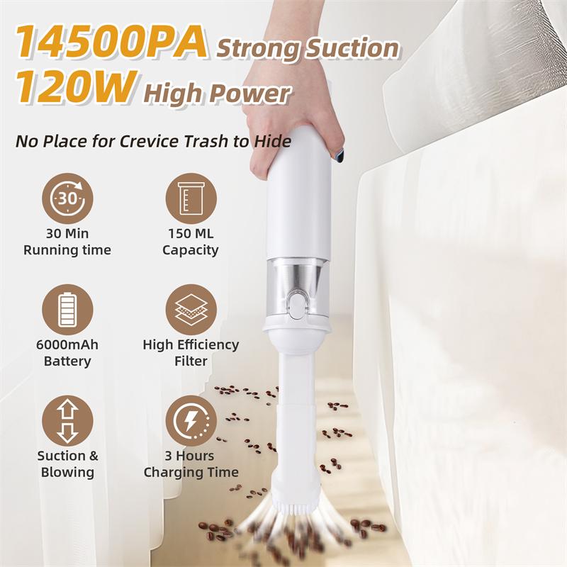 Shell Multifunctional Car Vacuum Cleaner 10kPa Outdoor Suction Blowing And Charging Integrated Car Vacuum Cleaner