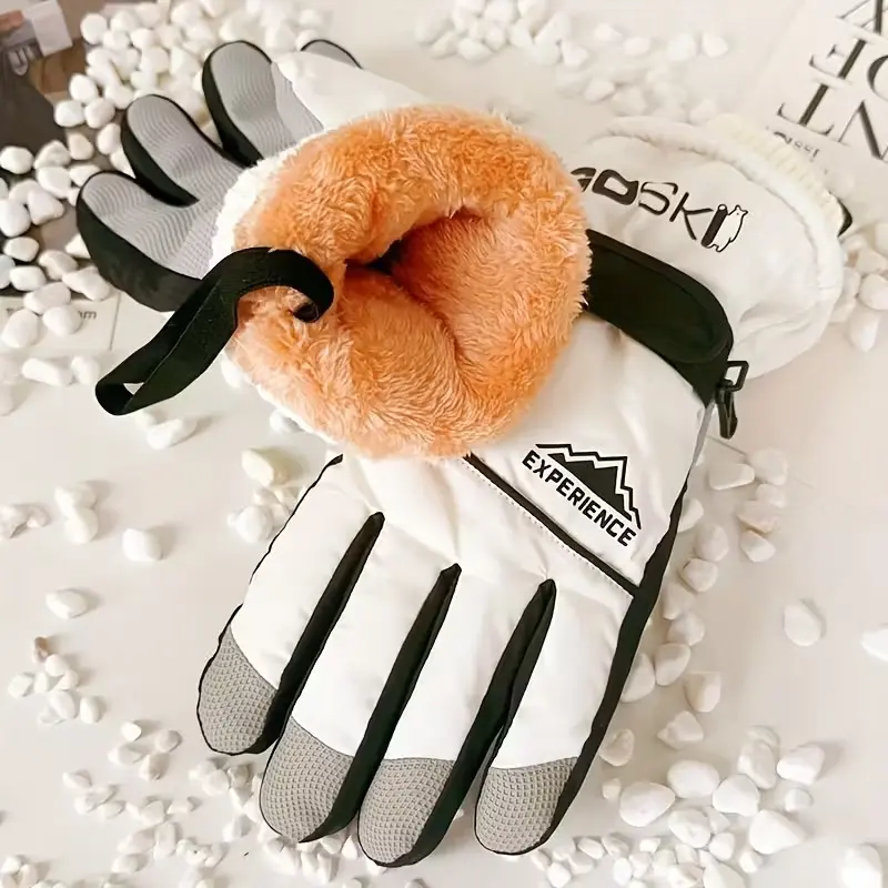 Warm Fleece Lined Wind Resistant Snow Touch Screen Gloves Full Finger Sensitive Touch Hand Warmers Outdoor Skiing Cycling Hiking Winter Cold Weather Hand Gear Touchscreen Gloves