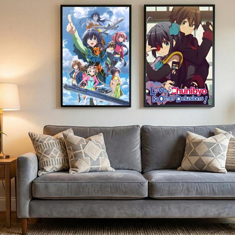 Love Chunibyo & Other Delusions Poster HD Heavy-Duty Self-Stick Waterproof Wall Decor Bathroom Wall Art Tool-Free Install Durable & Reusable Conceals Wall Flaws Elevates Home Style Perfect for Living Room Bathroom & Kitchen Easy Apply & Remove