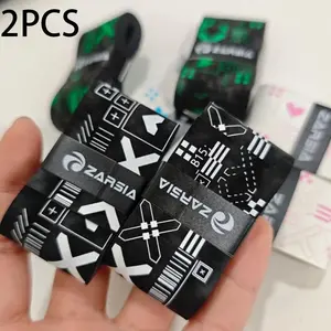2pcs Non-Slip Sweat-Proof Printed Tennis Racket Grips, Durable Badminton Handle Bands, Fashion Tech Sports Replacement Grips