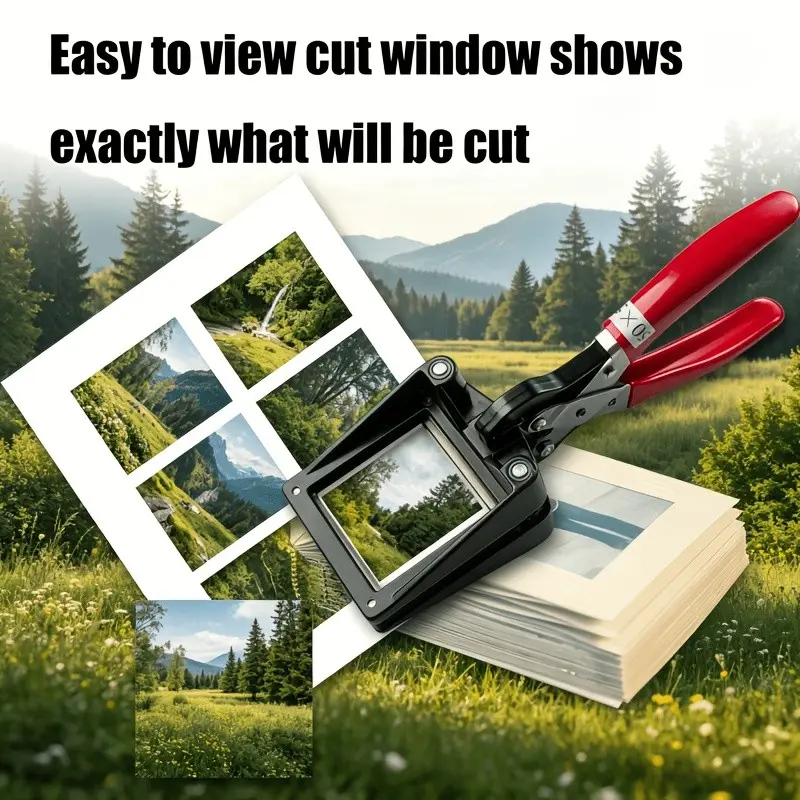 Manual Photo Cutter, 50x50mm Photo Trimmer, Handheld Card Cutter, ID Photo Cutting Tool, Clip-Type Photo Trimmer, Easy-To-Use Design