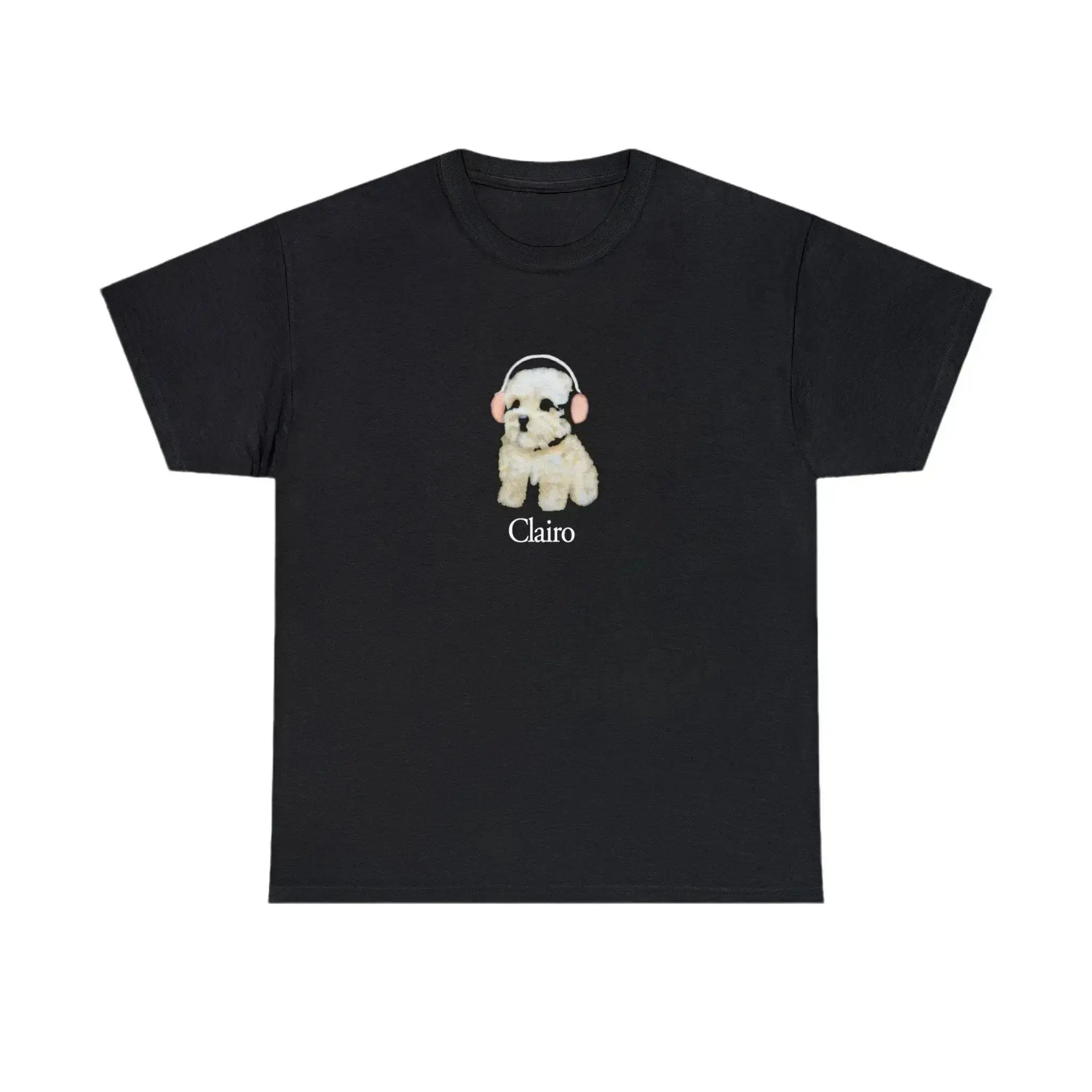 Clairo Dog Puppy Headphones T-shirt Tee Merch Y2K Cute Trend Classic Casual Graphic Gift Soft 100%25 Cotton No Fading Graphics