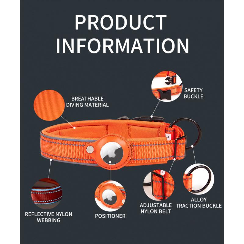 Dog GPS Tracking Collar for Medium & Large Dogs - Non-Chafing Anti-Lost Collar with Leash Attachment