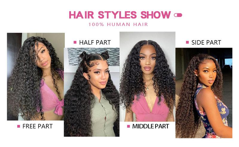 Bling Hair Deep Wave Lace Frontal Wigs 13x6 13x4 Hd Transparent Lace Frontal Human Hair Wigs For Women Curly Wave Human Hair Lace Front Wigs 180% Density TikTokShopHolidayHaul