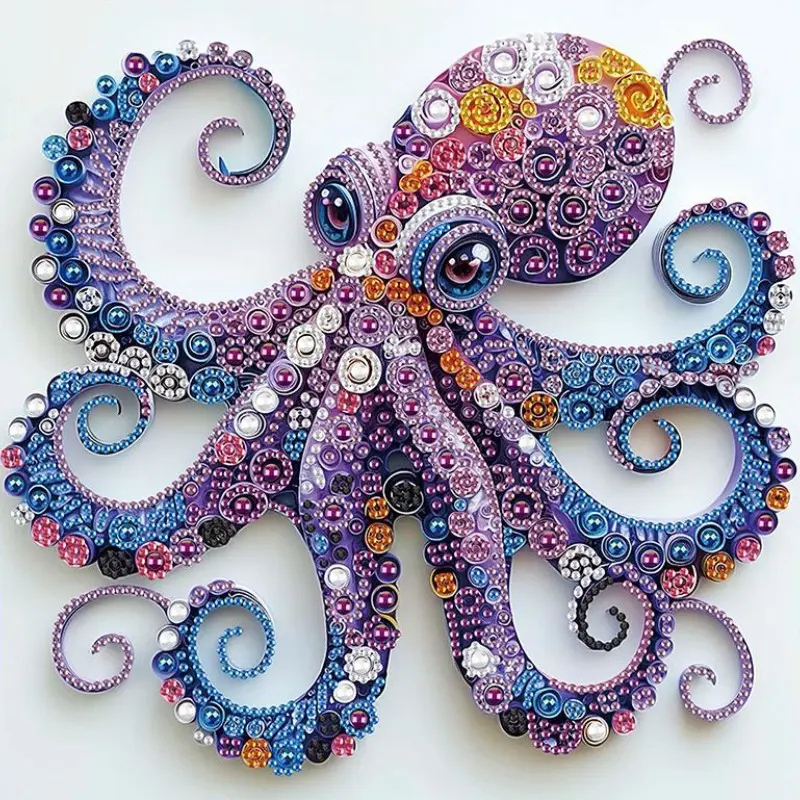 Octopus Pattern DIY Diamond Art Painting Kit without Frame, Handcraft, DIY 5D Diamond Art Painting Kit, Wall Art Decor for Home Living Room Bedroom, Handmade Gifts, Diamond Pattern Design