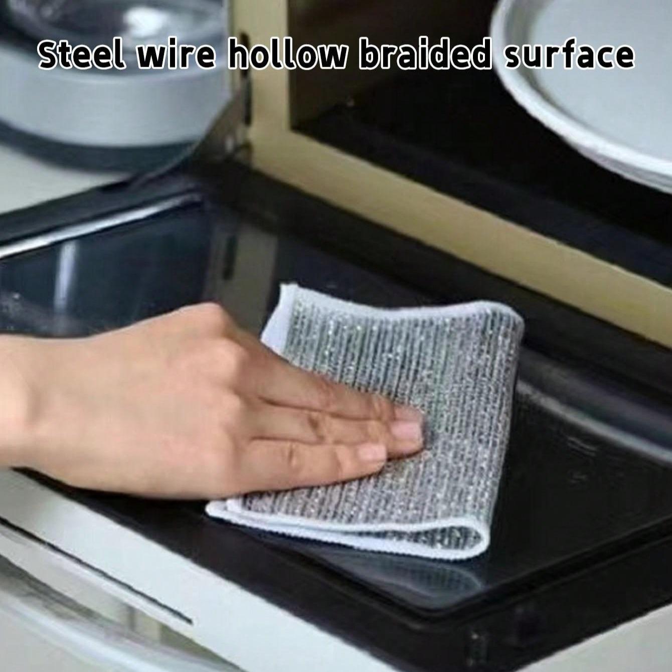 Iron Wire Sponge Cloth, 5/10/20/30/50pcs/set Scratch-free Dish Cleaning Cloth, Multi-purpose Dish Scrubber, Easy To Rinse and Reusable Cleaning Cloth for Kitchen Sink, Home Decor, Dishwashing Sponge, Kitchen Cleaning Supplies