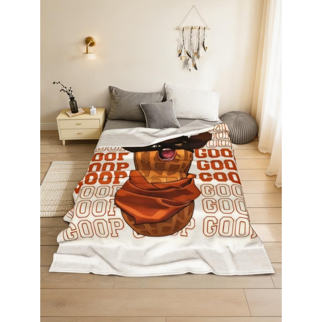 Arc Raiders Meme Flannel Blanket, Burnt Peanut Goop Throw Blanket, Soft Cozy Blanket for Sofa Bed, All Season Travel Camping Gift