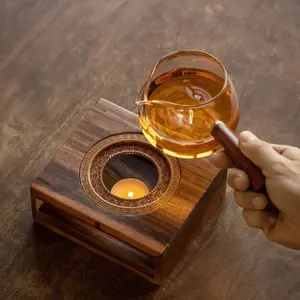 Vintage Style Drawer-Style Constant Temperature Heating Base, Home Tea Warmer, Aromatherapy Diffuser Base, Heat Resistant, Drawer Track, Retro Texture