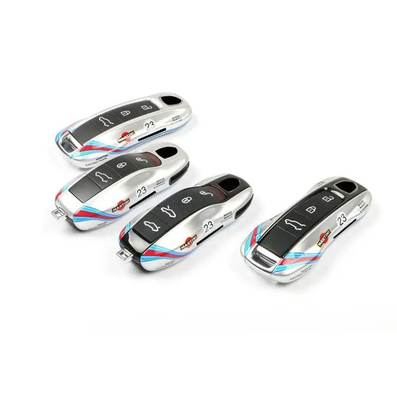 Car Remote Key Cover Shell Only for Porsche Cayenne 2010-2017, Panamera, Cayman, Macan, Boxster 2013-2016, 971, 9YA, 718, 911 - Racing Style 3/4 Button Keyless Hard Case (3 Pcs)