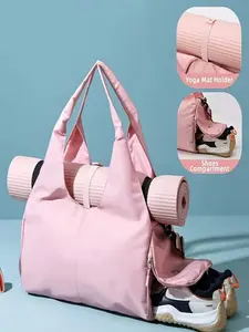 Women's Yoga Bag, Sports Fitness Training Bag with Shoe Compartment, Large Capacity Travel Bag, Lightweight Travel Organizer