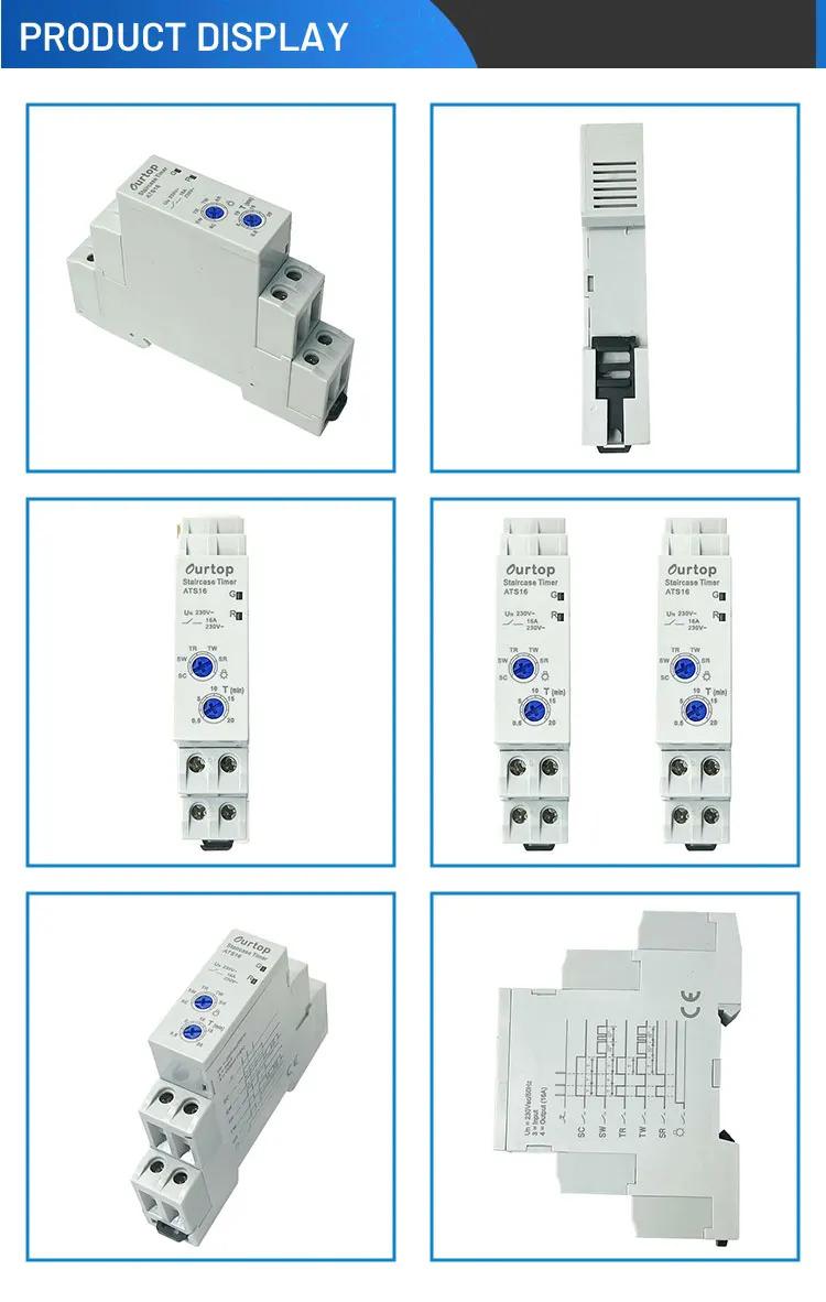ATS16 Electronic Staircase Timer Ourtop 16A Multi-function time setting from 30 seconds to 20 minutes