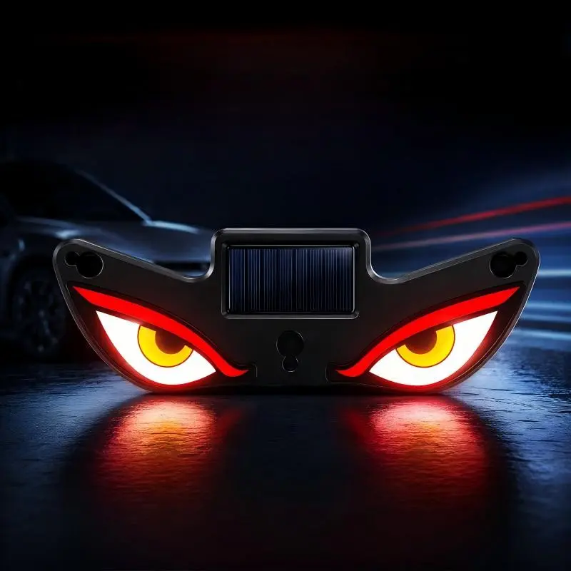 Solar Devil Eye LED Decorative Light, Wireless Car Window Decoration, Front and Rear Windshield Ornament, No Wiring Required, Car Ornaments, Automotive Decoration, Vehicle Decoration
