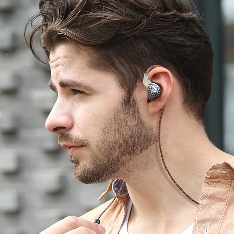 Kz Zst In-Ear Wired Headphones, HiFi Gaming Earbuds, 3.5mm Connector, Dynamic Microphone, PC & Laptop Compatible, Semi-Open-Back Design, HiFi Sound Headphones