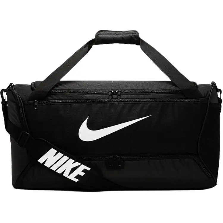 Nike Brasilia Zippered Training Duffel Bag for Men and Women, Sporty Style, Black