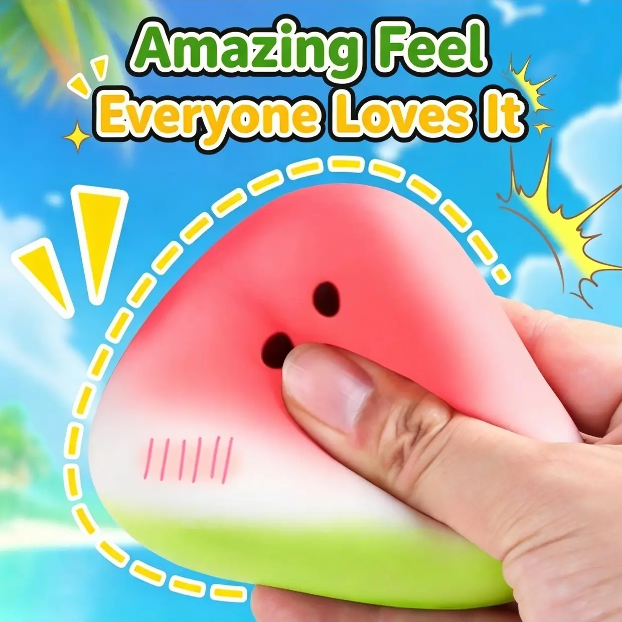 Watermelon Stress Relief Toy, Soft Ice Skin Slow Rebound Fruit Release Ball, Mini Pressure Relief Tool, Relaxing Fun Gift