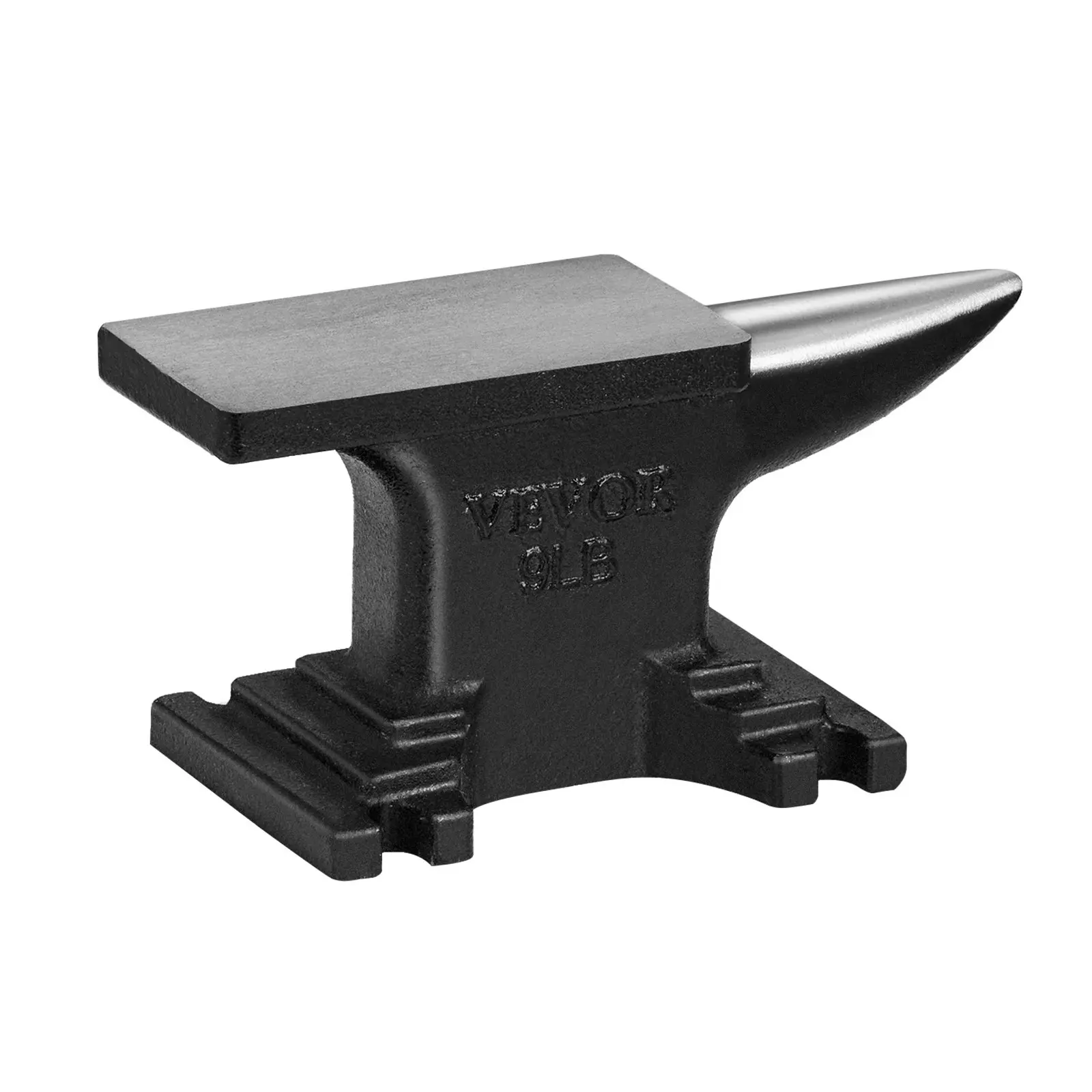 VEVOR Single Horn Anvil, High Hardness Rugged Round Horn Anvil Blacksmith, 8.8Lbs Cast Steel Anvil, Compact Design and Stable Base, Forge Tools and Equipment, Metalsmith Tool for Bending and Shaping
