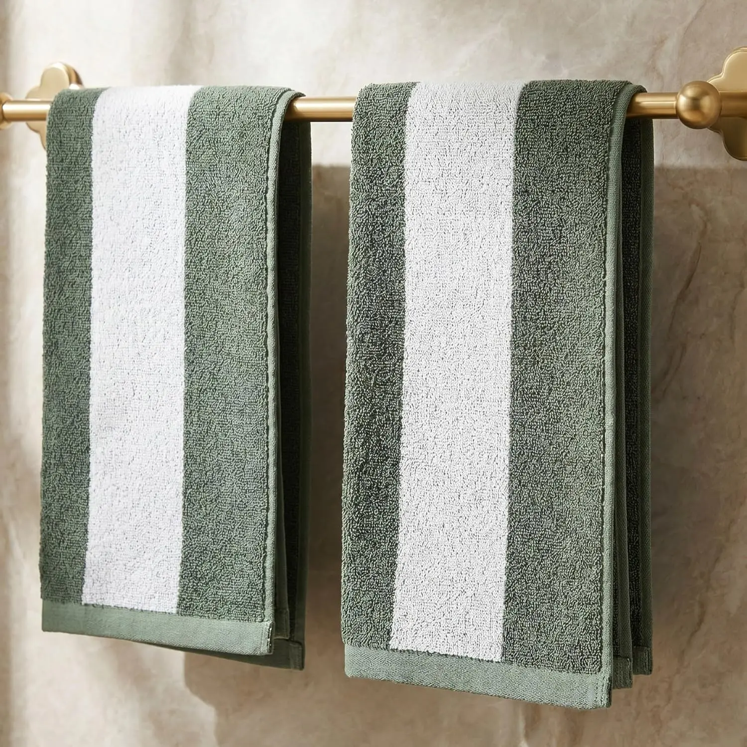 Boho Striped Decorative Towels (Set of 2 Hand Towels) - 28x15.5in Synthetic Modern, Absorbent, Lightweight, Soft & Luxury for Bathroom, Kitchen Home Supplies, decorativetowels, Set Of Two Hand Towels
