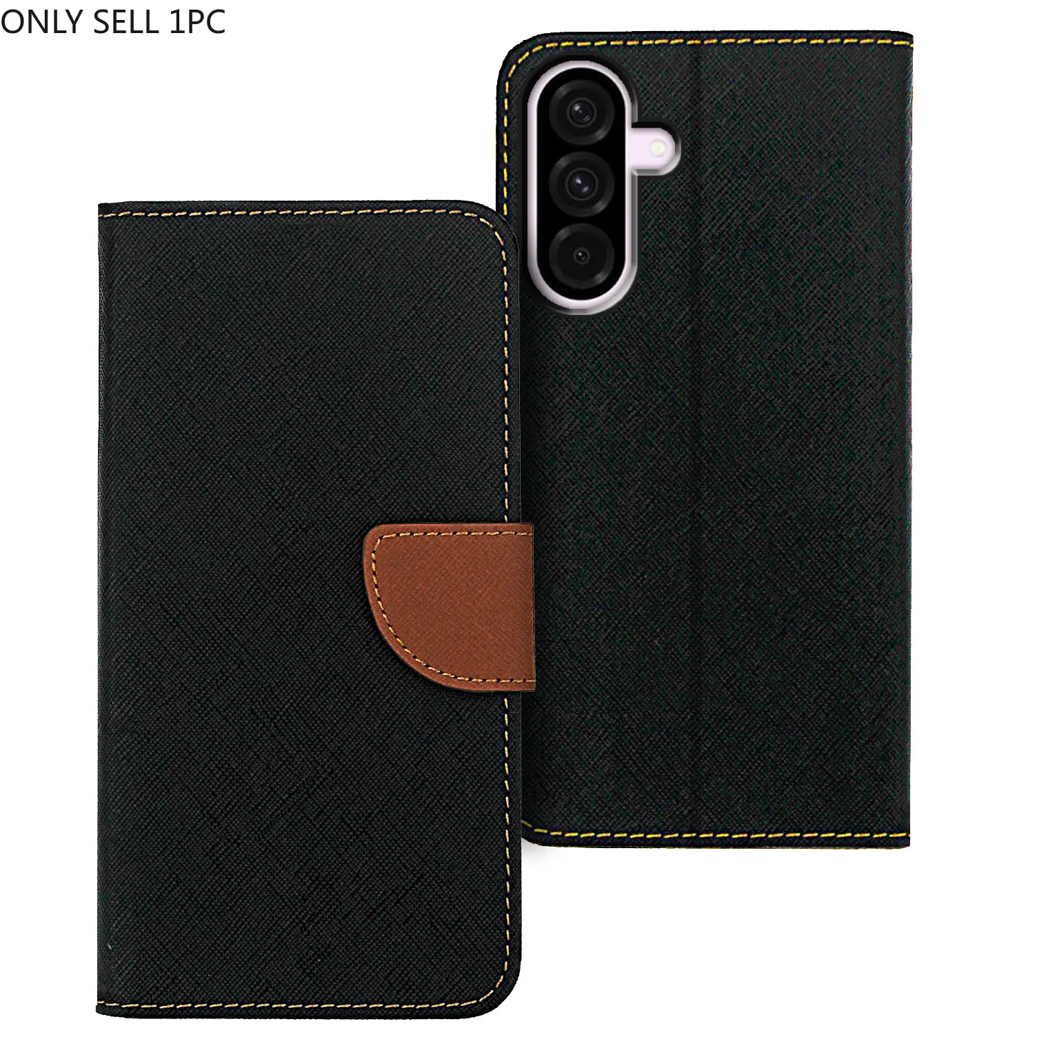 For Samsung Galaxy A10 A12 A13 A14 A15 A16 A17 A20 A21 A21s A22 A23 A24 A25 A26 A30 A31 A32 A33 A34 A35 A36 A40 A42 A50 A52 A53 A54 A55 A56 A70 A72 A73 Case PU Leather, Black and Brown, Card Slot With Kickstand Wallet Flip Protective Phone Case Cover