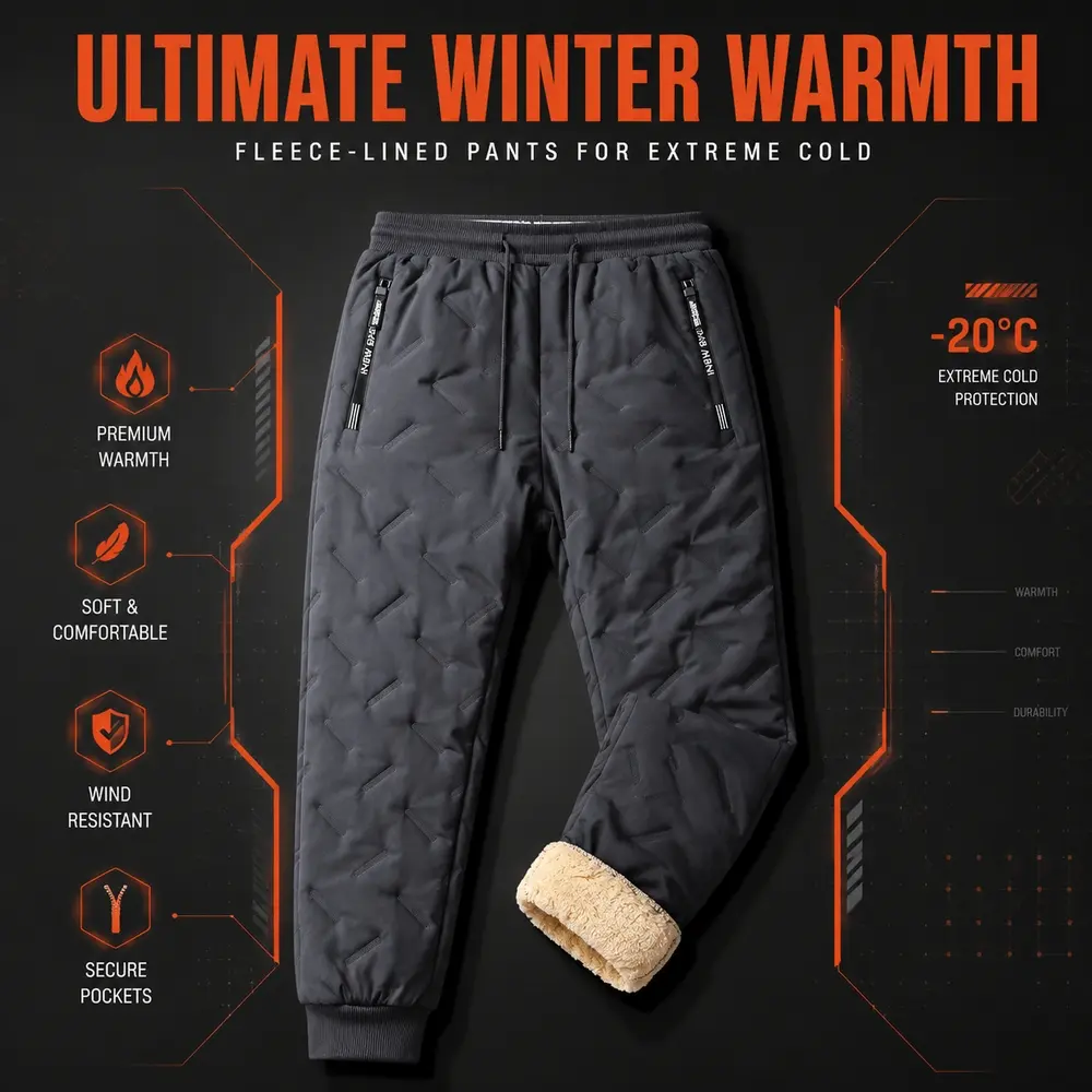 Men's Insulated Fleece-Lined Casual Trousers for Layered Winter Comfort – AK02-04