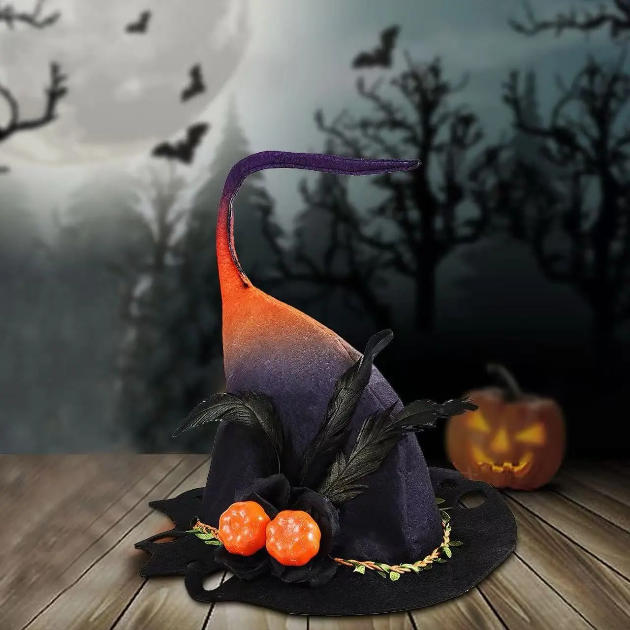 Halloween Pumpkin Hat for Costume, Small Pumpkin Pattern, Perfect for Role Play, Theater, Party, Festive Holiday Accessory