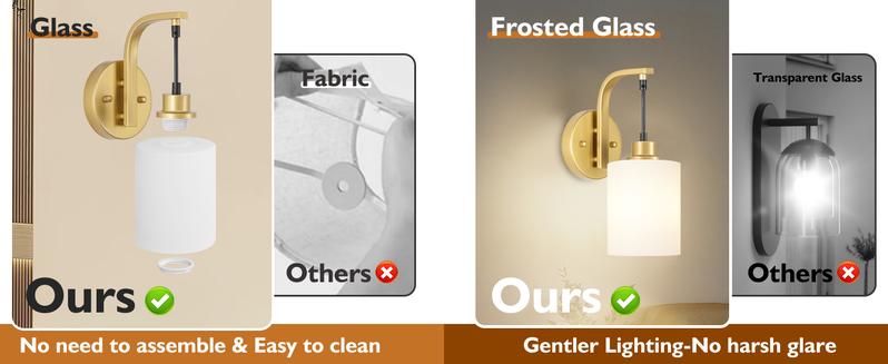 Wireless Rechargeable Wall Sconce Set of Two, 15Colors Battery Operated Wall Lights, 2 Milky Glass Wall Lamps with Remote and Dimmable Bulbs, Indoor Sconces Wall Decor for Bedroom Living Room