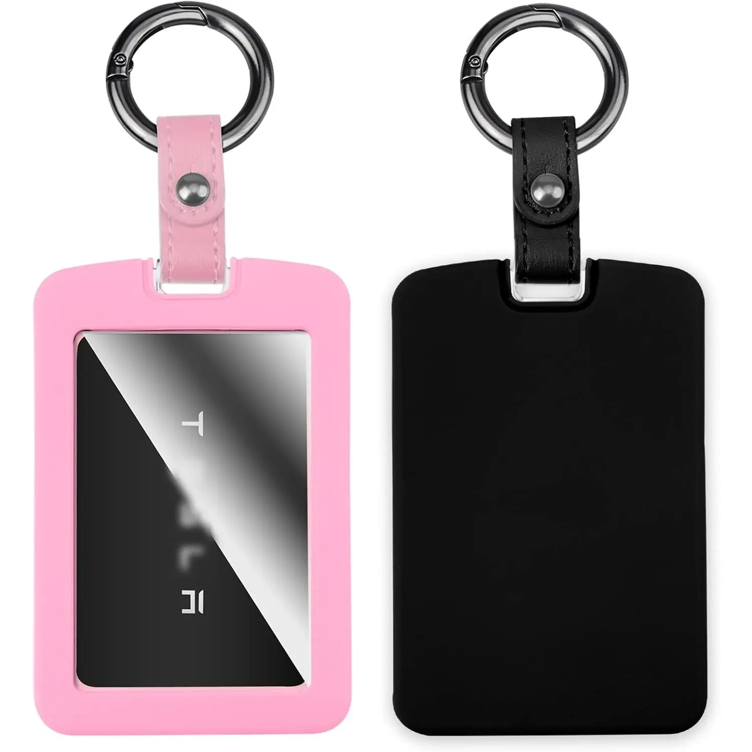 2pcs for Tesla Silicone Key Card Holder for Tesla Model 3 Model Y/S/X Card Key Holder Case Cybertruck and Rivian Key Protector Cover Accessories(Black-Pink), Valet Parking