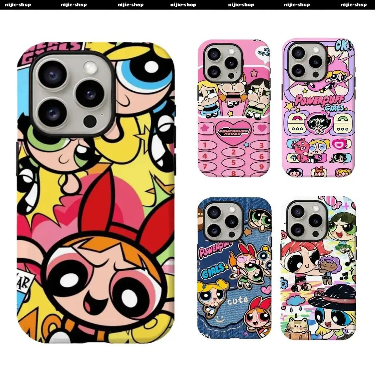P-Powerpuffs Anime Girls unique style Film Shell Painting Phone Cases For iPhone 17 Promax Pro Air 16 Plus 15 14 13 12 11 & Samsung Galaxy S26 S25 S24 S23 S22 S21 EDGE Plus Ultra FE - Transparent Protective Cover Protection Soft Touch, Accessories, Smartp