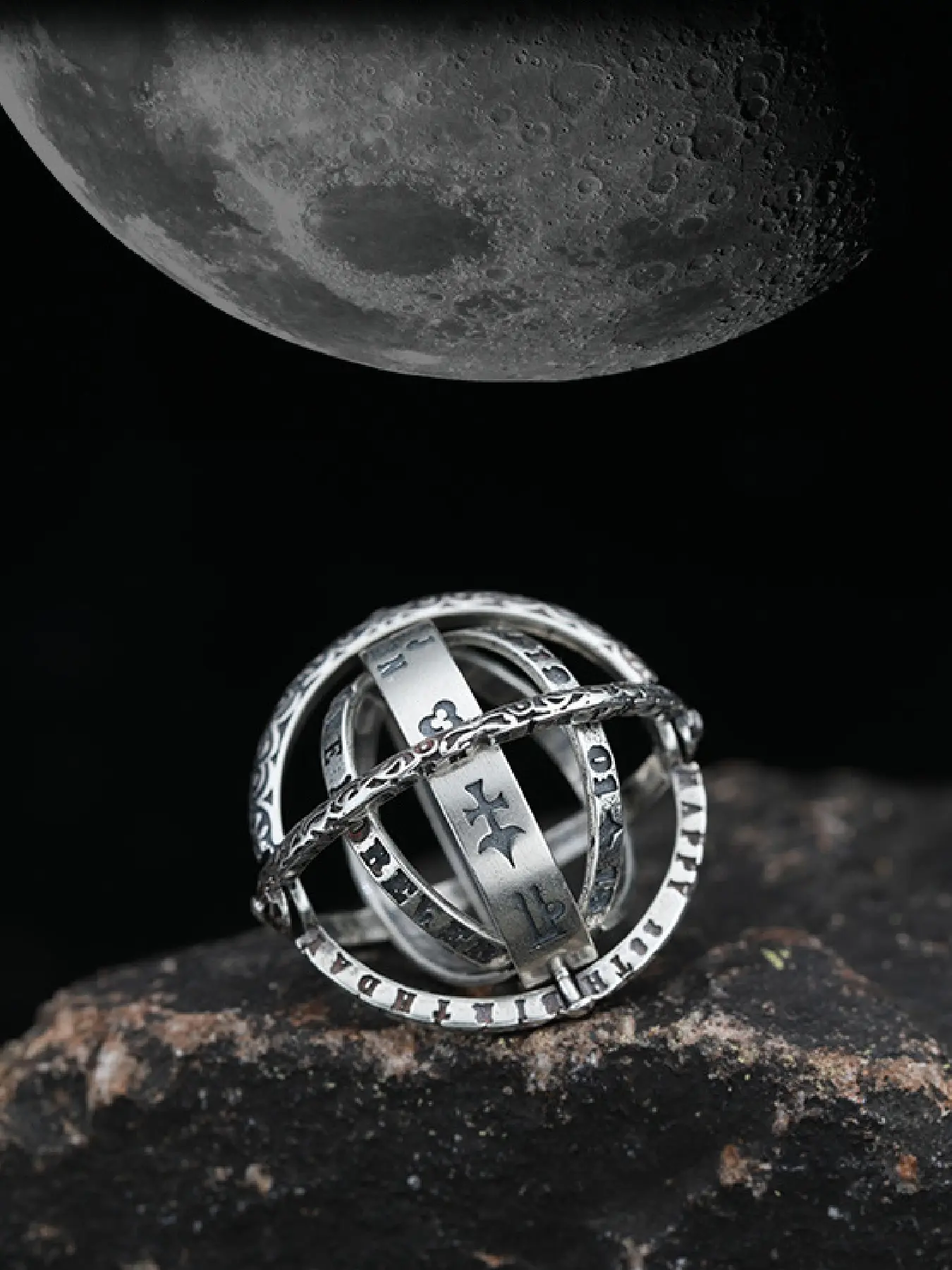 Astronomical sphere rotating ring, astronomical sphere cosmic ring, souvenir for astronomy enthusiasts, transformable ring/necklace/pendant, couple rings.