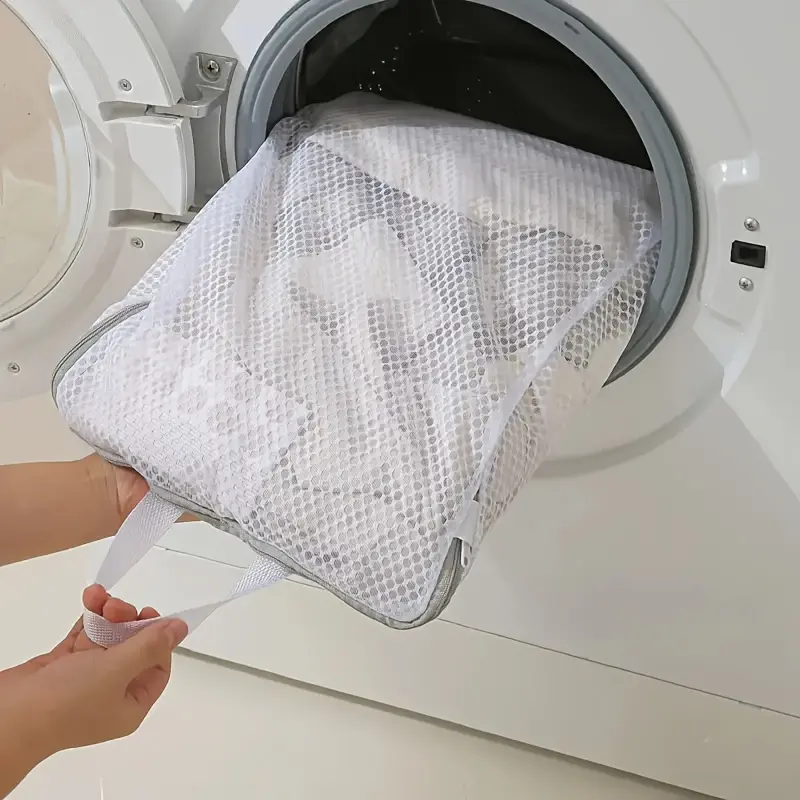 1pc Premium Mesh Laundry Bags Set - Durable, Woven, Zippered, and Elongated Design for Gentle Washing of Delicates, Lingerie, Socks, Bras, and Apparel - Metal and Hidden Zipper Options for Added Protection Laundry Net Bag Garment Bag for Washing Machine