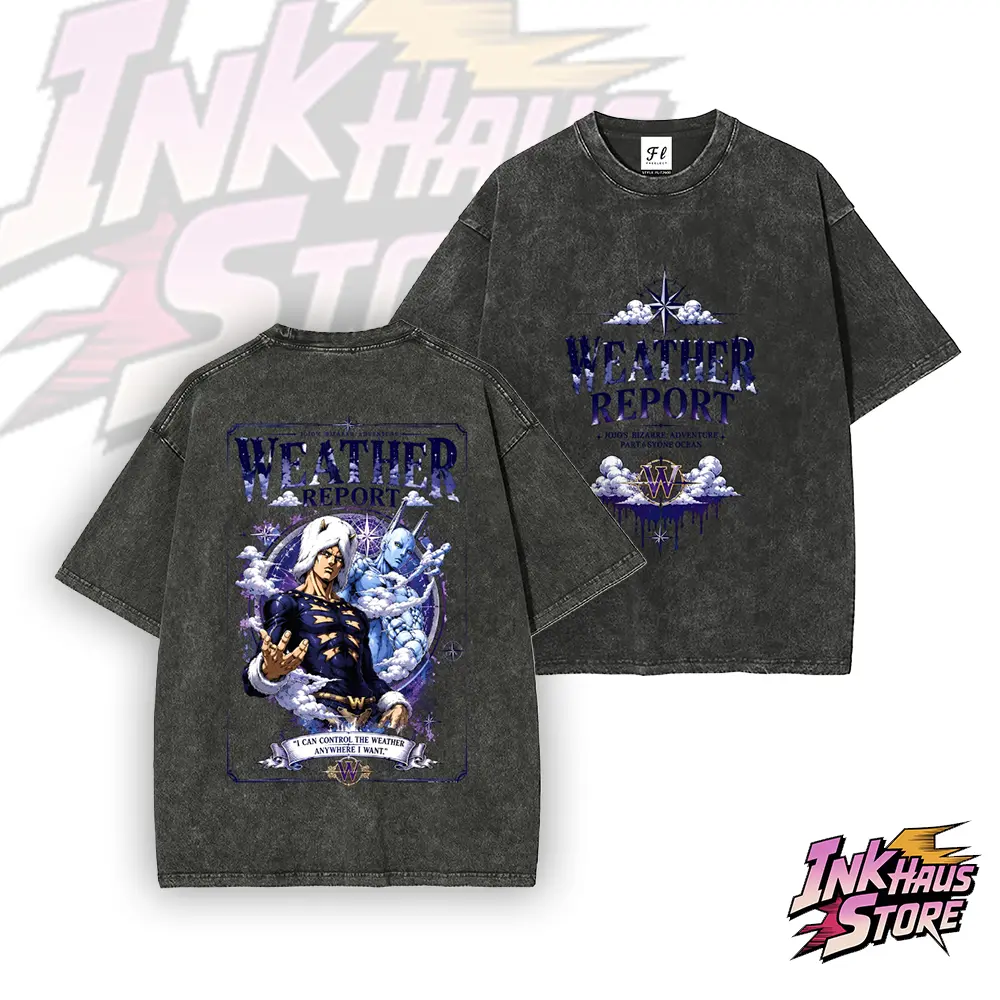 Weather Report Vol.1 JoJo Part6 Stone Ocean Vintage Washed Tee