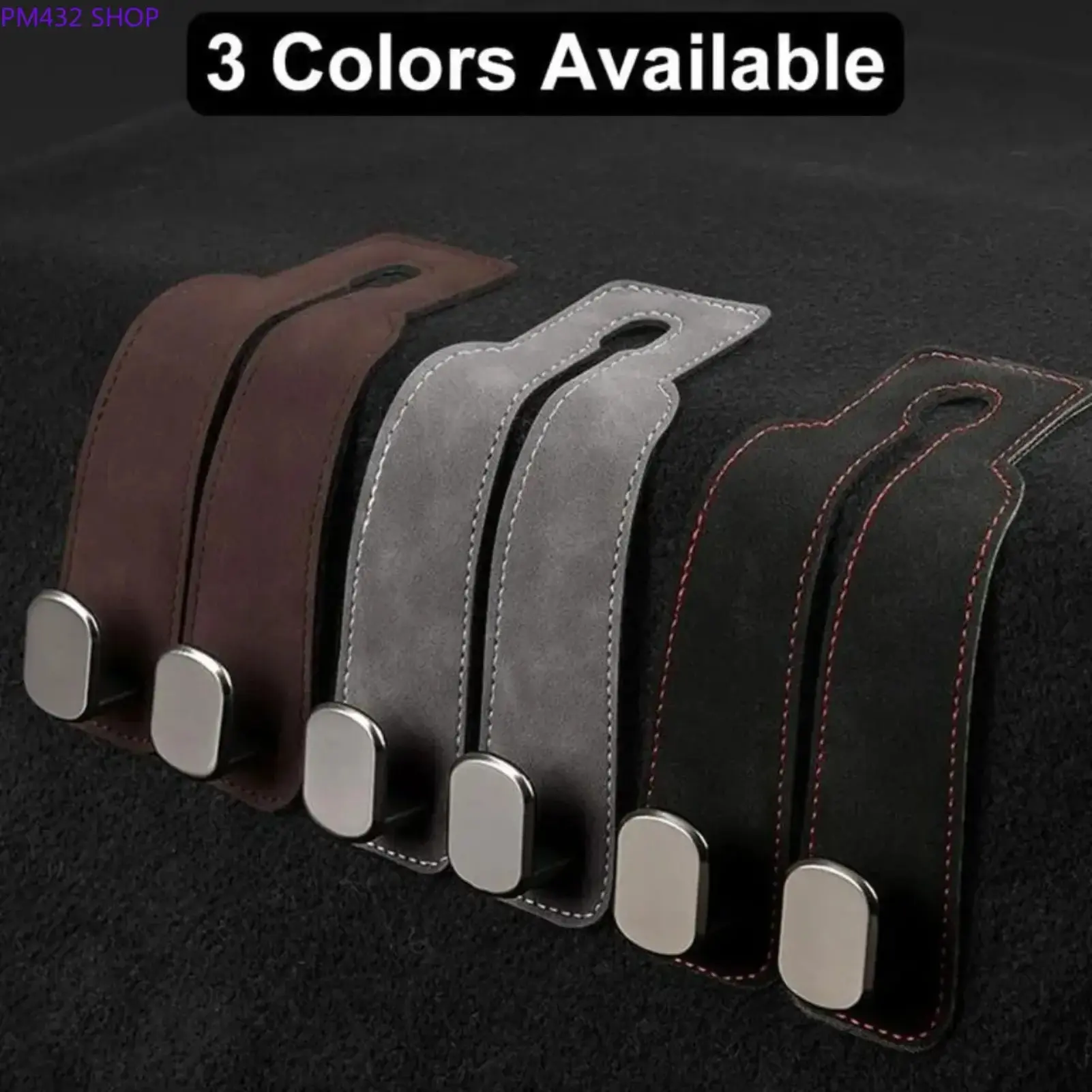 2-Pack Car Headrest Hooks, Double Hook Organizer for Handbags, Grocery Bags and Back Seat Storage, Universal Car Interior Accessory