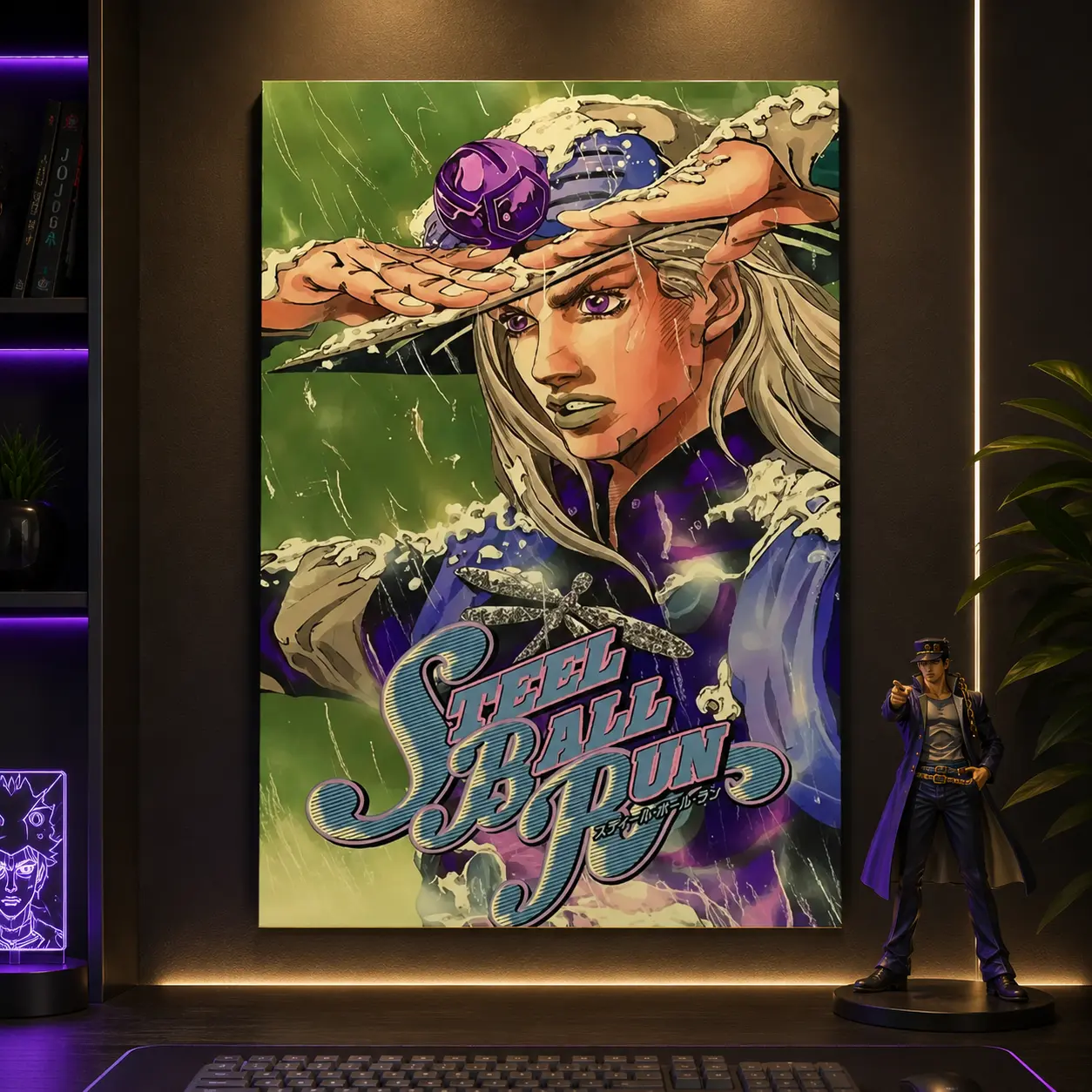 JoJo's Bizarre Adventure Poster, Classic Anime Wall Art, Japanese Manga Adventure Room Decor, Cafe Dorm Decoration, Holiday Gift for Anime Fans, Canvas Wall Art Print, Anime Room Decor for Bedroom Dorm Gaming Room Office, Manga Poster Gift