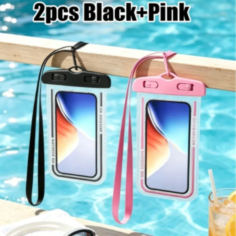 2-Pack Waterproof Dive Bag Set, Touchscreen Seal, Ideal for Swimming & Underwater Photography, Dustproof, Shockproof, Floats, Portable