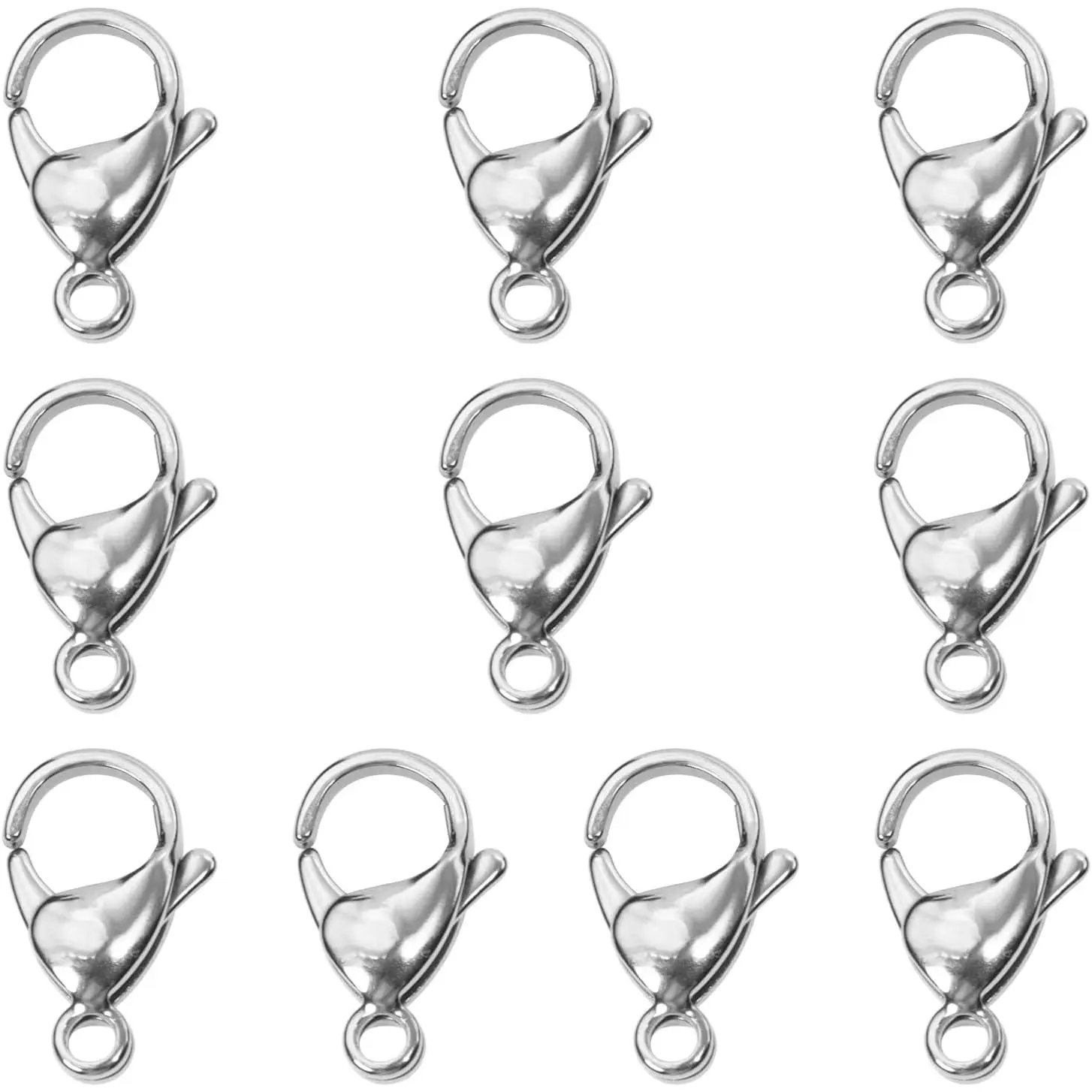 19mm Stainless Steel Lobster Claw Clasps Fastener Hook Connector for Necklace Bracelet  Finding Making Key Ring  Bag Purse  Charms Accessories Ornaments Craft (10)