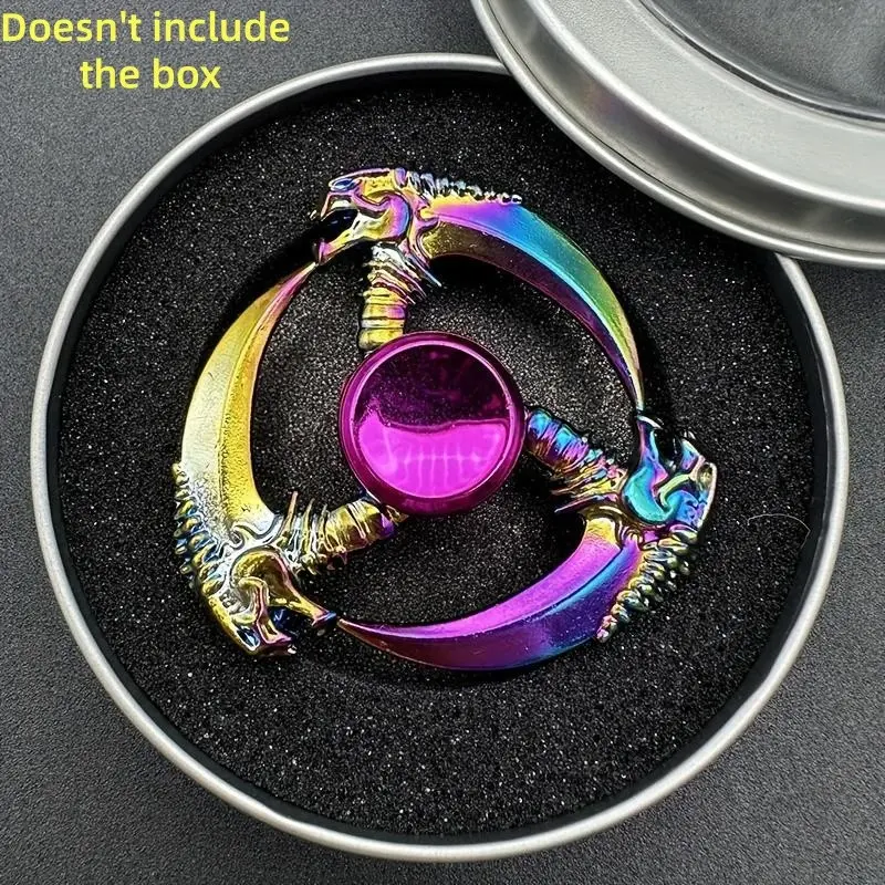 Random Color Iridescent Alloy Fidget Spinner, 1 Piece Durable Dragon Design Edc Relax Toy for Focus & Calm, Hand Strengtheners for Men & Women, Stress Relief Gadgets, Stress Relief Fidgets, Stress Relief Tool