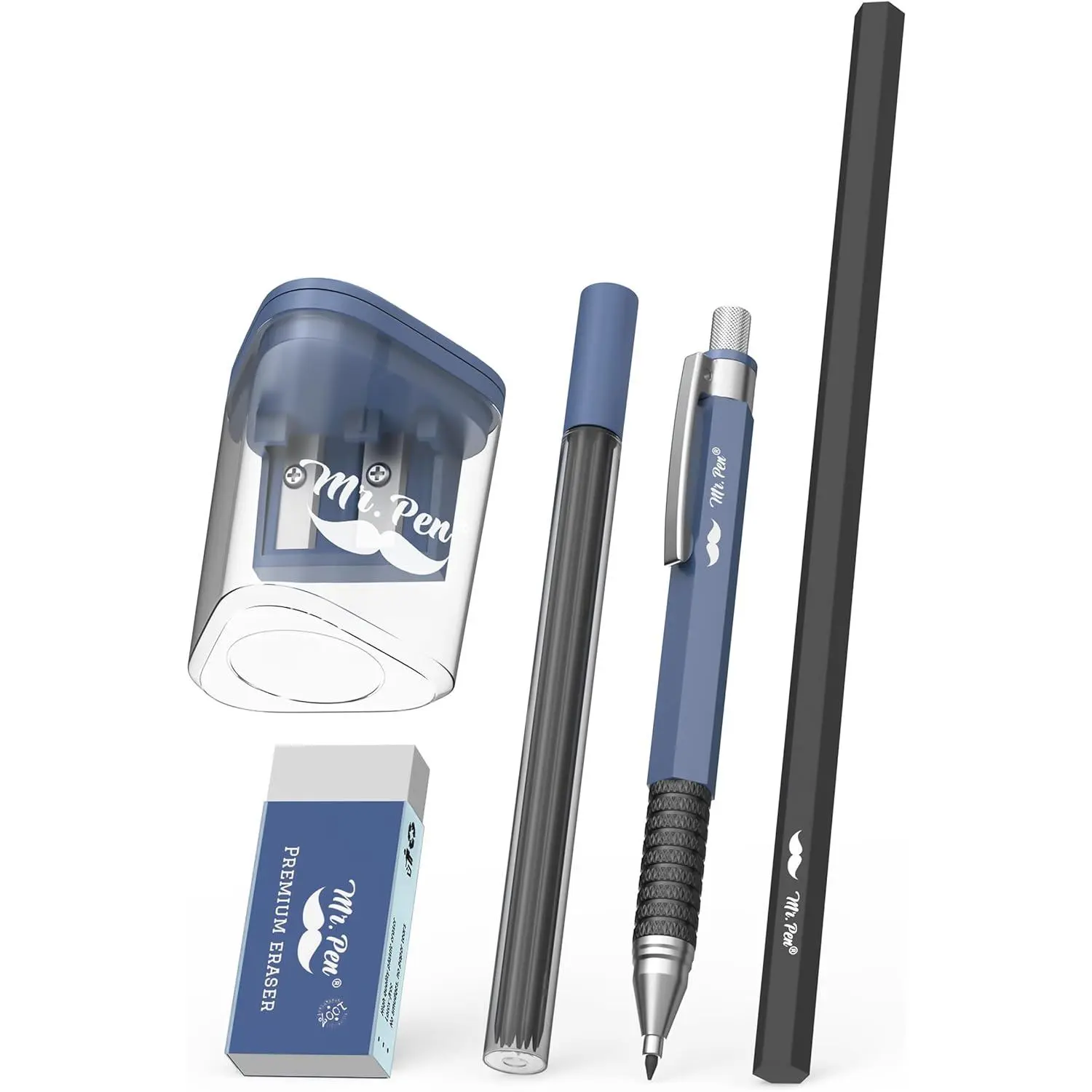 - 2.0mm Mechanical cil Set, 5 Pack, HB cil, Lead Refill | Eraser & Sharer for Artists, Writing, Sketching, Woodworking, Drafting, Student and Office Use