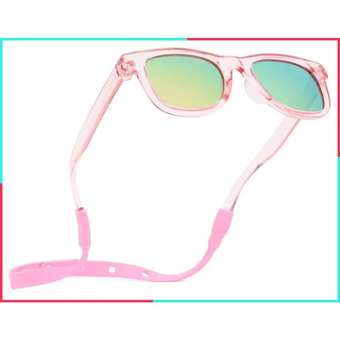 Polarized Baby Sunglasses with Strap - Flexible Unbreakable Infant Toddler Sunglasses for Newborns 0-24 Months