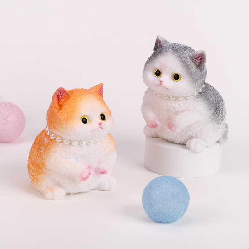 Super cute chubby cat figurine, high-quality handmade realistic figurine, stress-relieving toy. Relief Glutinous Rice Cake