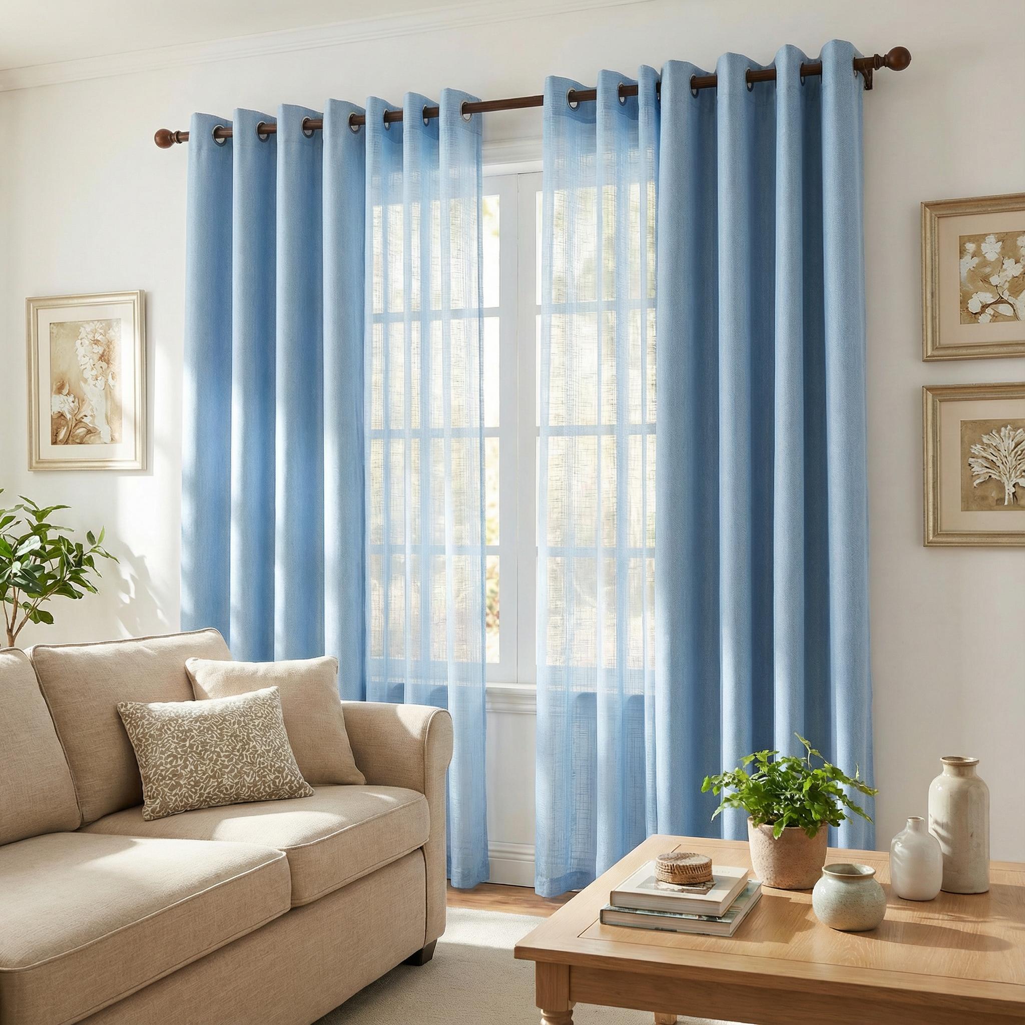 Cozy Curtain 4 Panels 52x84inch 2 panels are made of blackout fabric with a composite process, providing complete blackout effect. They are of high quality. The other 2 panels are mesh wide-mouth curtains in a loop style. L69 + L12