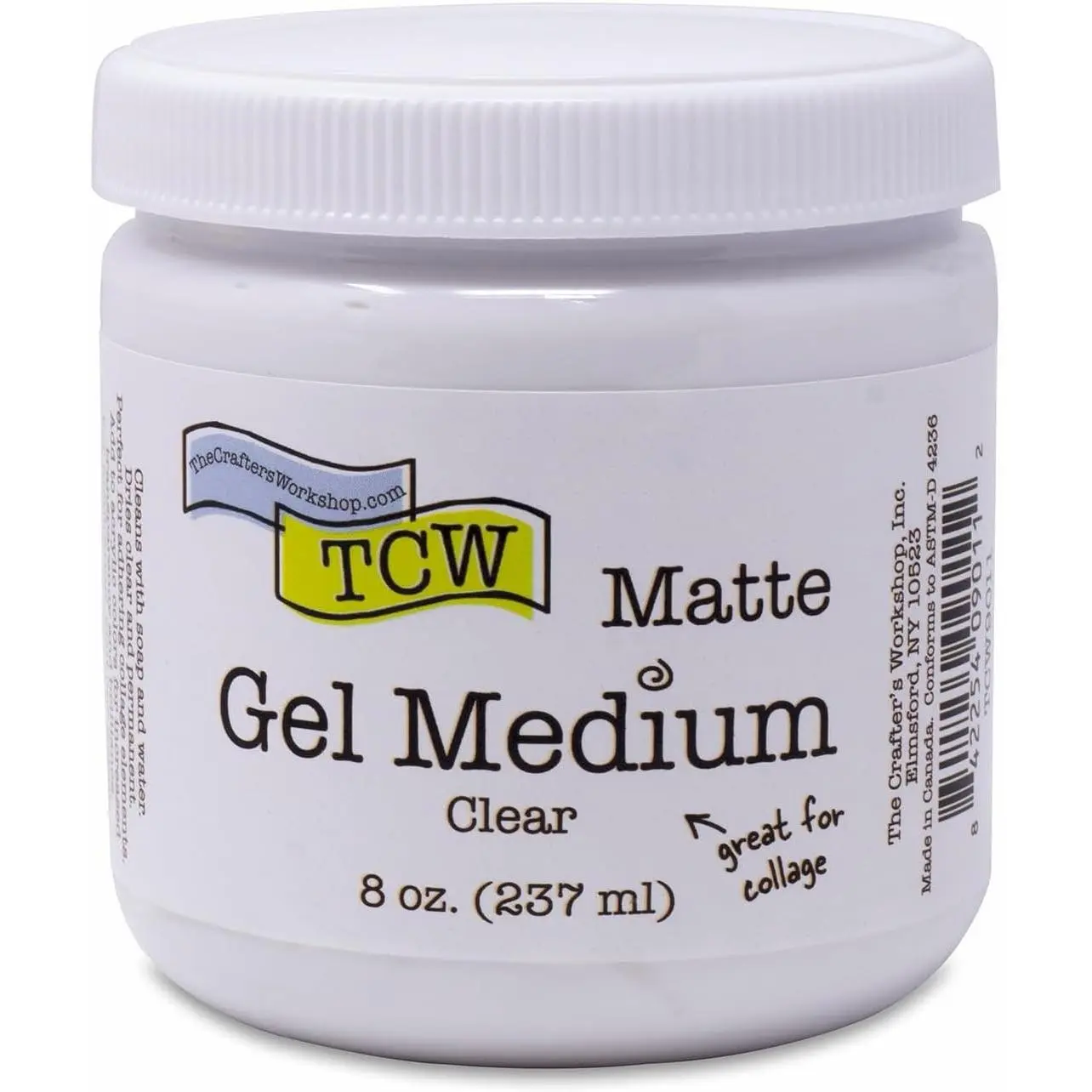 Matte Gel Medium for Acrylic Paint - Dimensional Clear Texture Paste for Stenciling & Mixed Media Art - Boutique Quality, 8 oz Jar