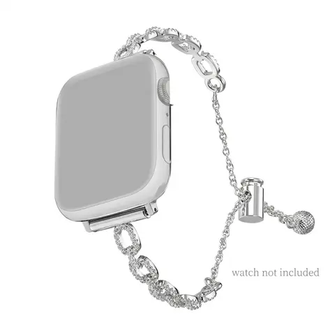 Rhinestone Decor Metal Durable Watch Band (Band Only), 1 Count Smart Watch Band for Apple Watch Ultra Series 9/8/7/6/5/4/3/2/1/SE, Wearable Accessories Compatible with Apple Watch, Watch Straps, Smartwatch Accessories