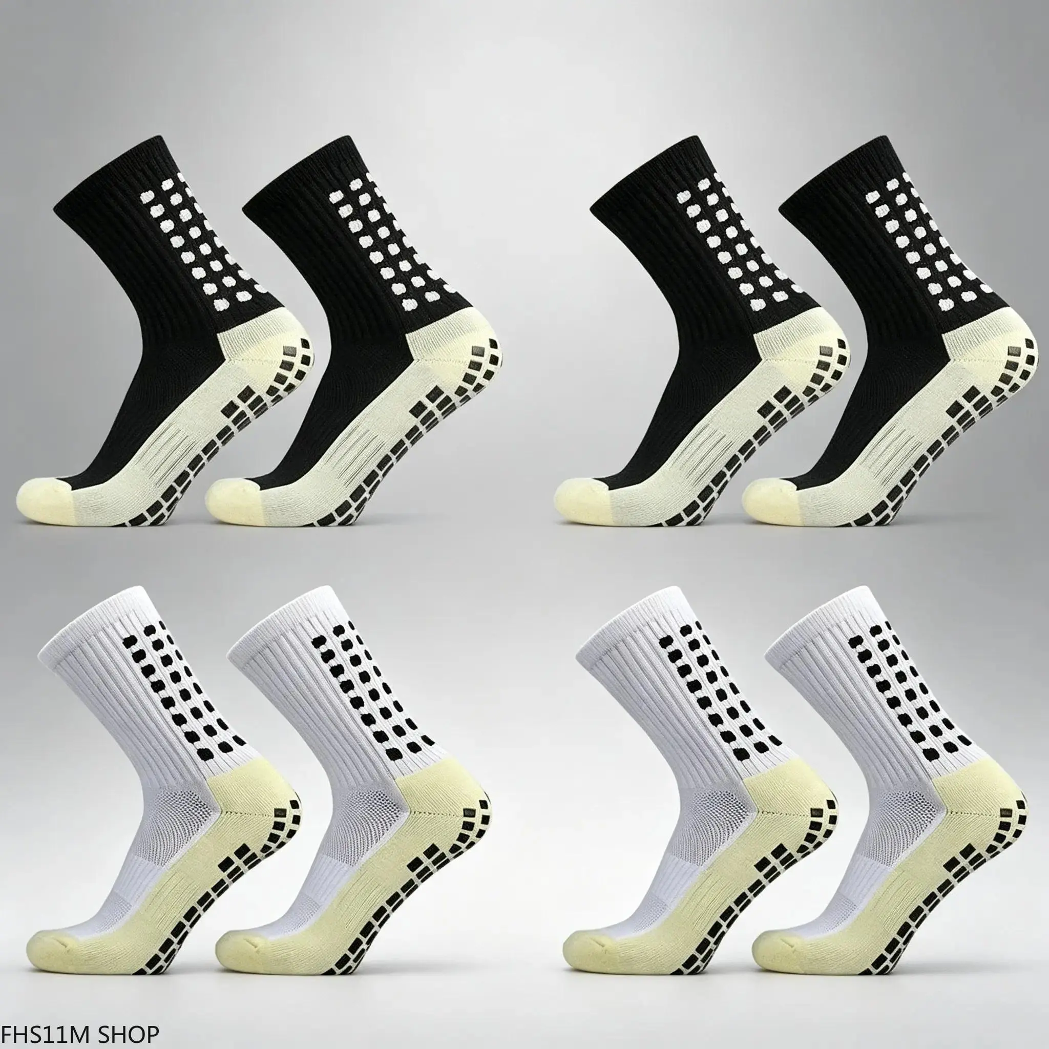 Unisex Mid-Crew Anti-Slip Athletic Gripper Socks, Professional Football Sportswear Accessories with Elastic Grip, Breathable Design for Soccer Matches, Daily Sports Training, Athletic Socks, Gripper Sports Socks