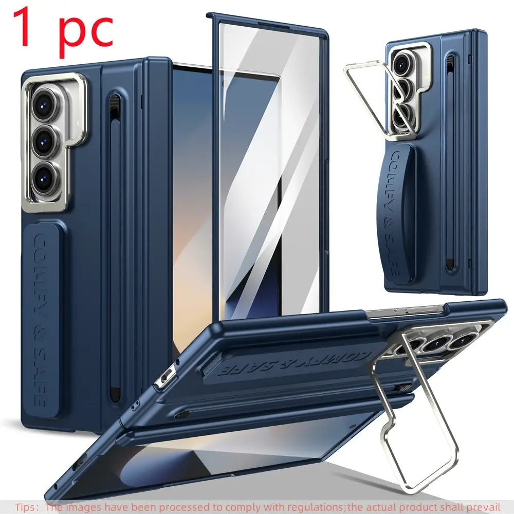 High-Quality Phone Case for Samsung Galaxy Z Fold8 Ultra/7/6/5/4/3, Includes Tempered Glass, Stylus, Stand, Wrist Strap, Hinge Protection, Non-Slip