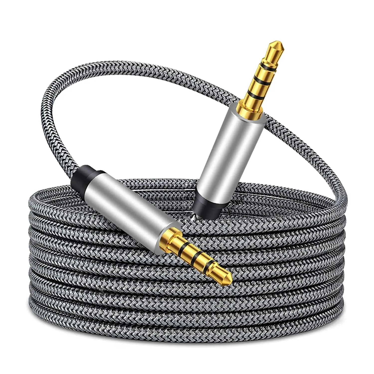 Male to Male Audio  1Ft,4 Pole Hi-Fi Stereo Sound 3.5mm Aux  Adapter/Auxiliary /Aux Cord Compatible  3.5mm-Enabled Devices for  (1Ft, )