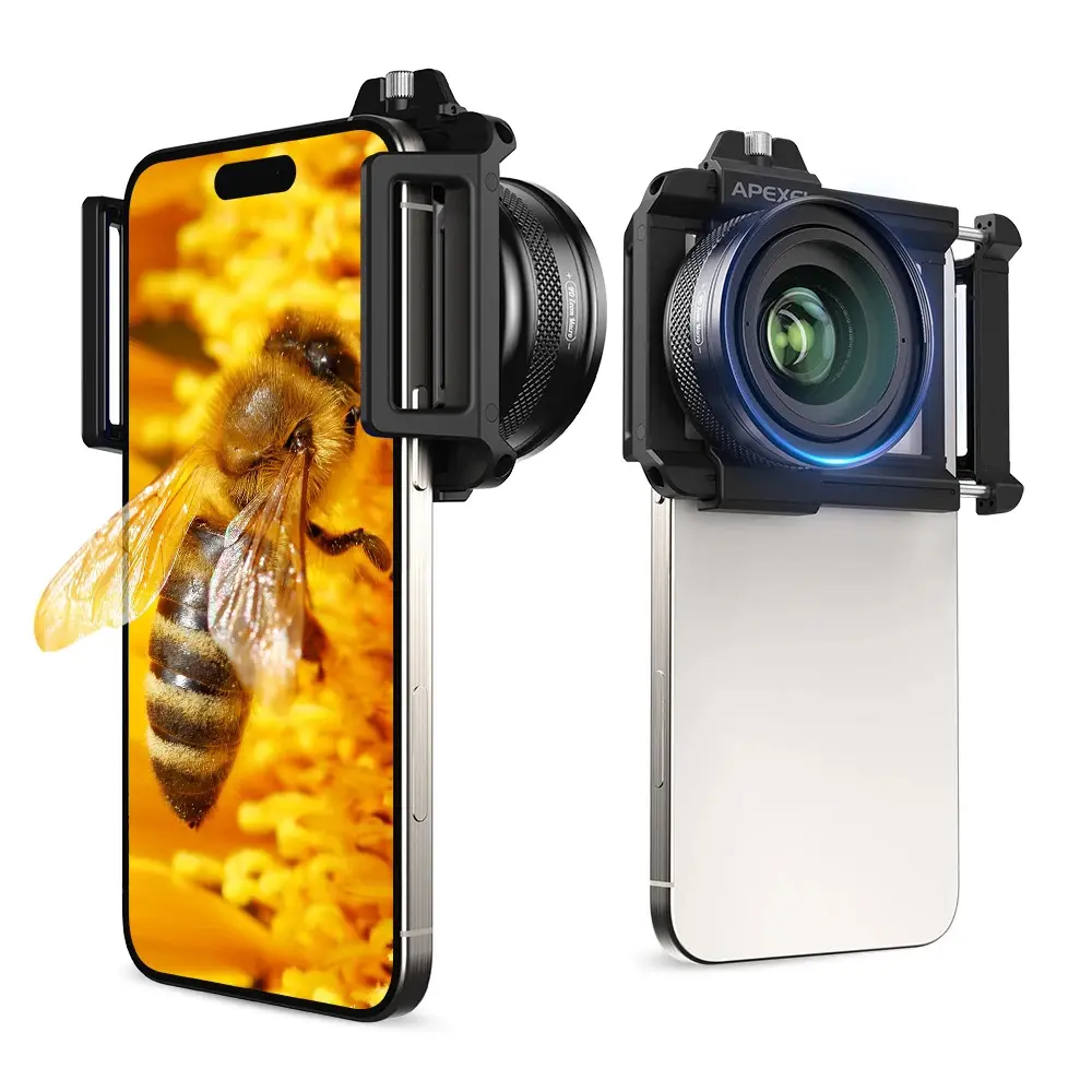 Aluminum Alloy Coated Optics 10-20x Zoom Macro Lens - Universal Cellphone Lens Accessory for iPhone & Android, High-Definition Mobile Photography Attachment