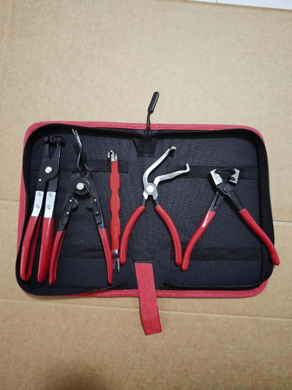 Auto repair pliers car maintenance tool set cross-border 5PC hose clamp pliers, pipe clamp pliers, pry bar, round nail remover set
