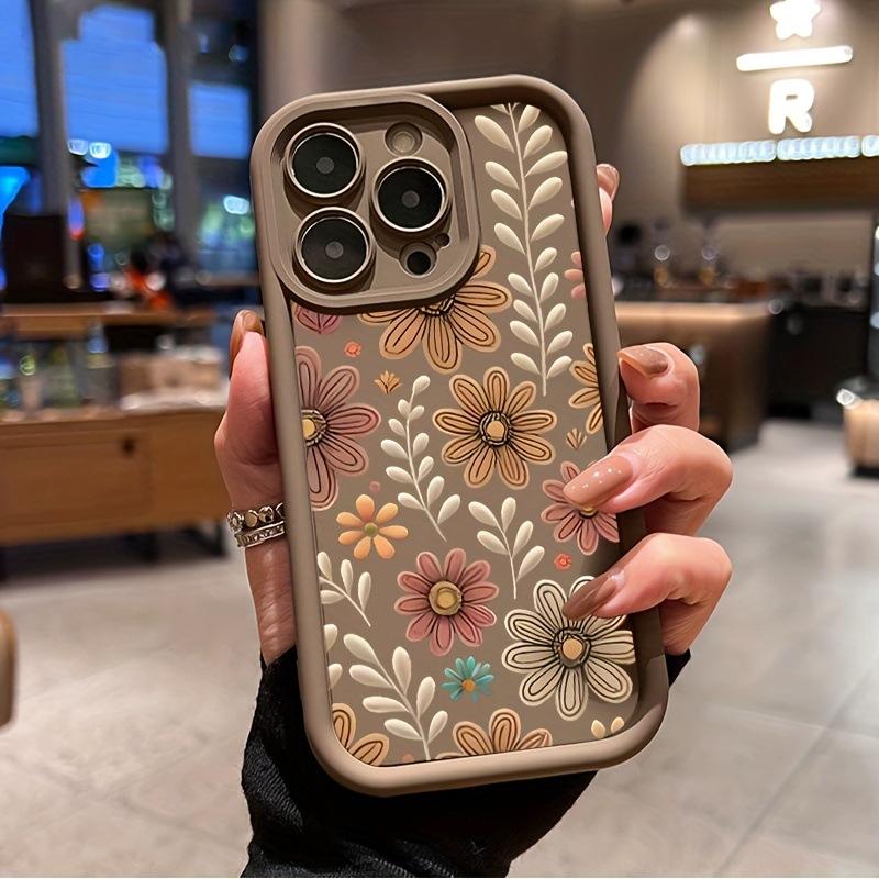 Classic Floral Pattern Stepped Case for iPhone 17 Pro Max 15 Shockproof Protective Cover