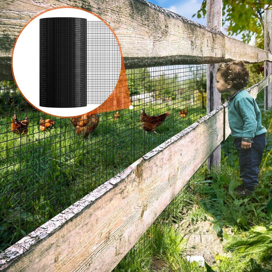 SummerWinsGalvanized 19 Gauge Vinyl Coated Hardware Cloth, 24''x100' Wire Mesh Roll for Chicken Coop Barrier, Poultry Enclosures, Rabbit Fencesdealsforyoudays