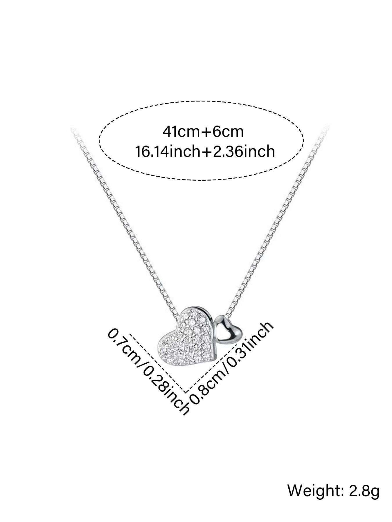 Heart Shaped Pendant Necklace for Women, Love Heart Necklace, Heart Design Necklace, Fashion Jewelry for Party, Daily Clothing Decor, Trendy All-match & Exquisite Jewelry for Birthday Gift