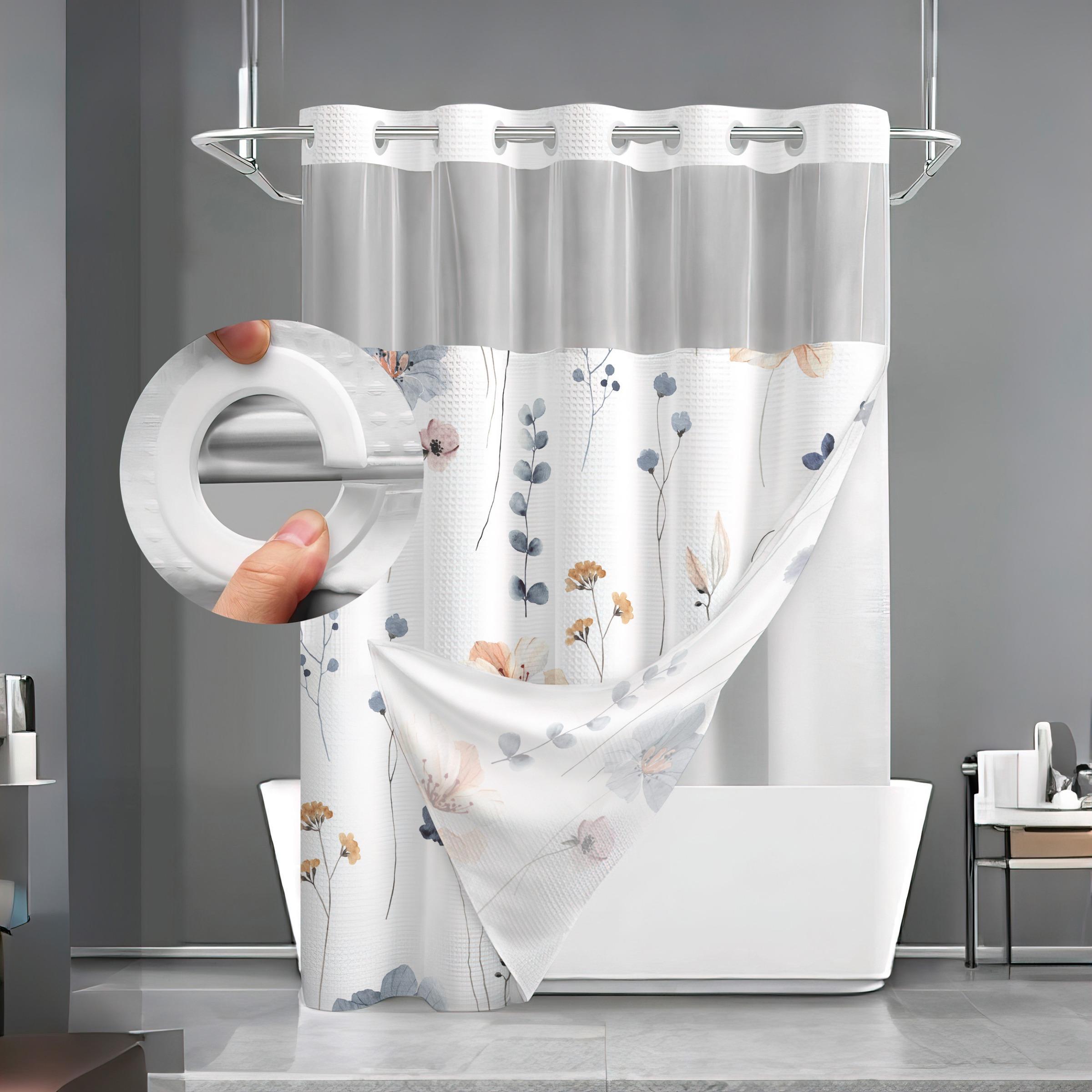 Marble Pattern Shower Curtain, Waterproof Bathroom Curtain with 12 Hooks, Bathroom Decor Supplies for Home, Hotel, Salon, Dormitory, Bathroom Accessory